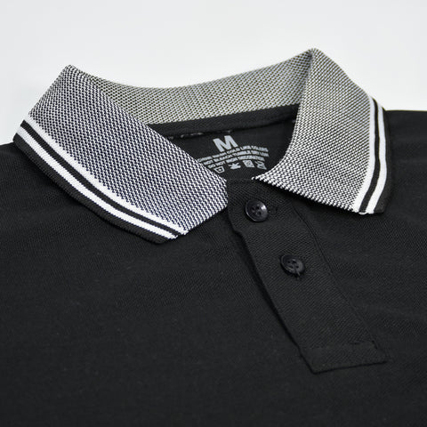 Jupiter Jacquard Collar Pique Cotton Polo For Men