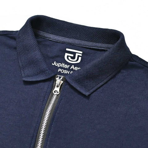 Jupiter Aestival Zip Neck Viscose Soft Premium Polo For Men (Minor Fault)