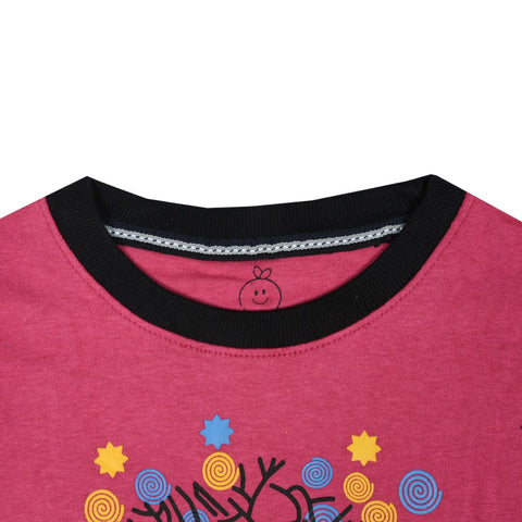 kid's Kitty Tree Printed Pink SweatShirt (1 YEARS to 12 YEARS)