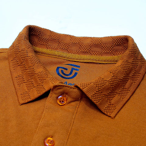 Jupiter Textured Collar Cotton Viscose Pique Polo For Men