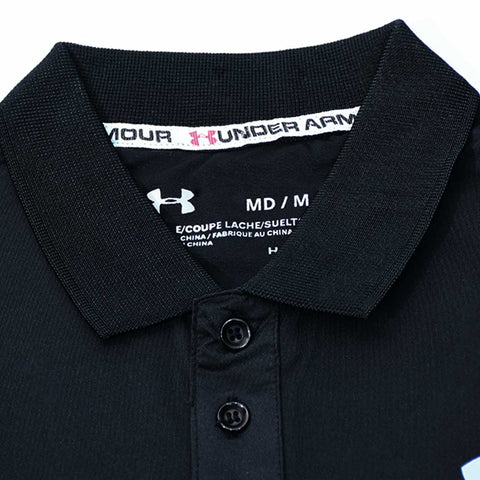 Premium 360 Stretch Playoff Black Polo For Men