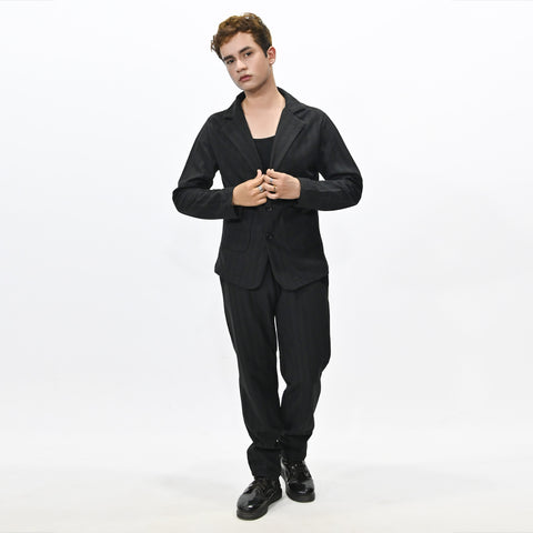 Jupiter Celebrity Self Textured Gender Neutral Black Casual Pant Coat