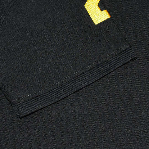 Textured Fabric Black Elite Cotton Polo For Men