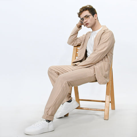 Jupiter Celebrity Self Textured Gender Neutral Skin Casual Pant Coat