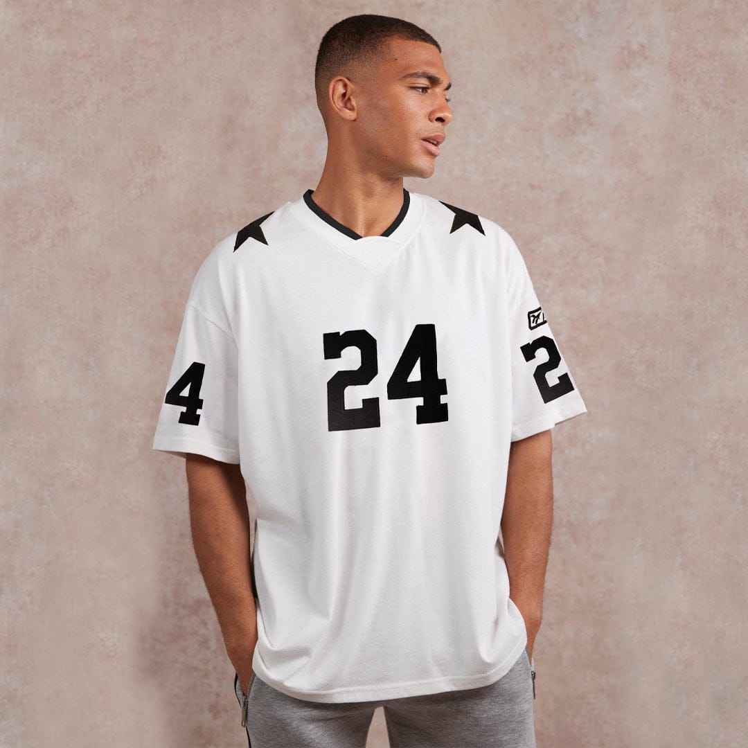 Jupiter Sporty Style Oversized No 24 Baseball Tee Shirt