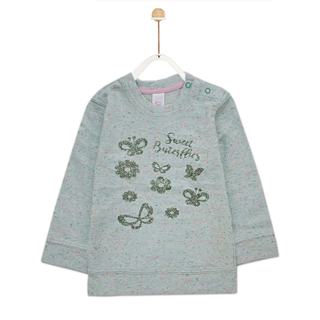 Baby Club Sweet Butterfly Printed Sweat Shirt ( 2 MONTHS TO 18 MONTHS ) - Deeds.pk