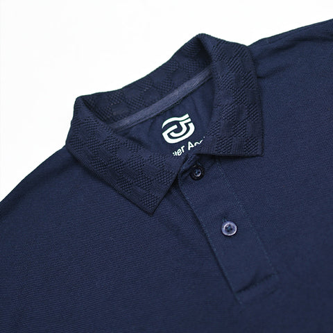 Jupiter Textured Collar Signature Logo Viscosen Soft Cotton Polo For Men