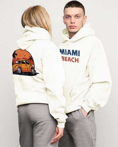 Jupiter Heavy Gsm Miami Puff Printed Off White Hoodie