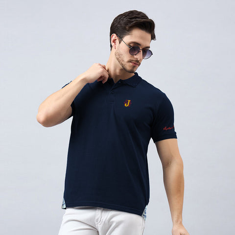 Jupiter Textured Collar Classic Embroidered Viscosen Soft Cotton Polo For Men