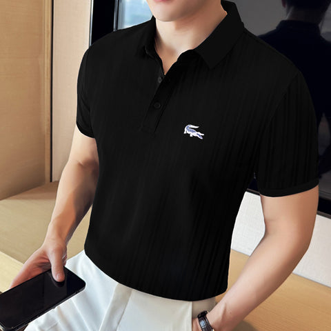 Textured Fabric Pro Fit Premium Logo Cotton Polo For Men