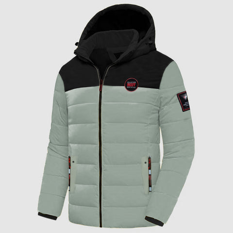 Imported Color Block Heavy Thick Padded Puffer Hooded Jackets For Mens