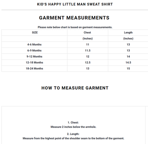 Kid's Happy Little Man Sweat Shirt ( 4 MONTHS TO 24 MONTHS )