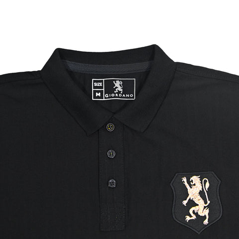 Textured Fabric Excellence Logo Cotton Polo For Men