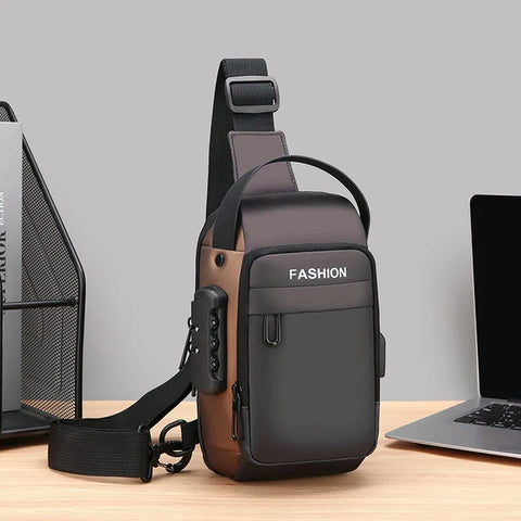 Imported Usb Charging Multi Compartment Shoulder Bag