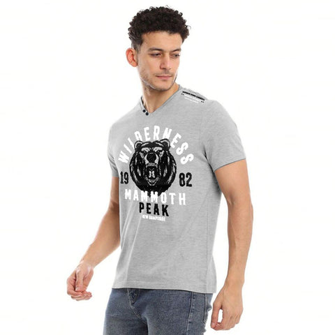 Wilderness V Neck Cotton Tee Shirt For Men