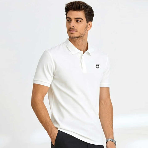 Jupiter Basic Left Chest Logo Office Cotton Polo