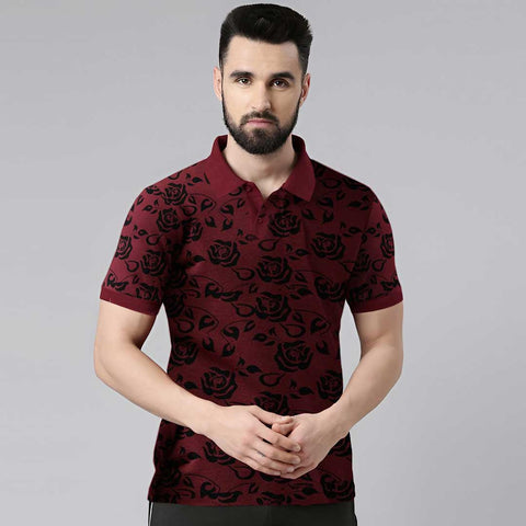 Jupiter Floral All Over Printed Cotton Polos