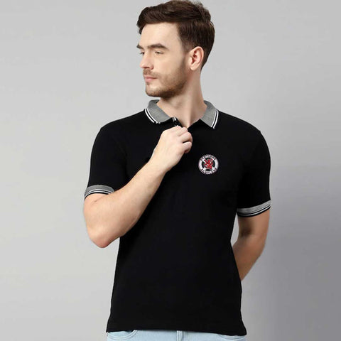 Jupiter Scotland Embroidered Badge Men Polo