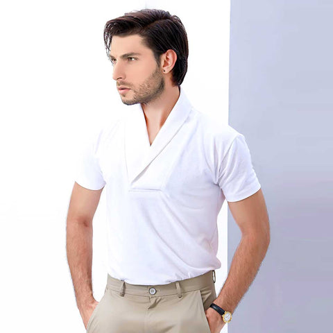 Jupiter Shawl Neck Pull Over Cotton Polo For Men