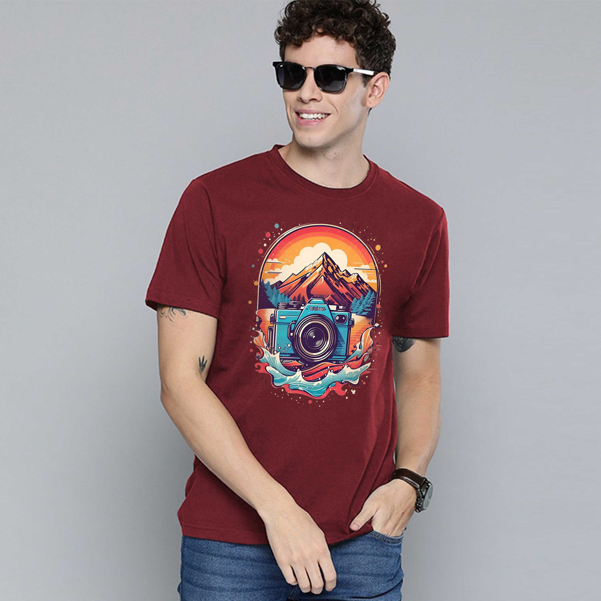 Jupiter Mountain Explorer Cotton Graphic Tee For Men