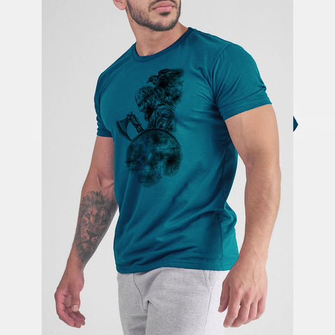 Jupiter Viking Warriors Cotton Graphic Tee For Men