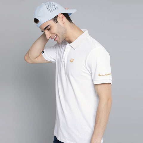 Jupiter Textured Collar Embroidered Logo Viscosen Soft Prime Polo For Men