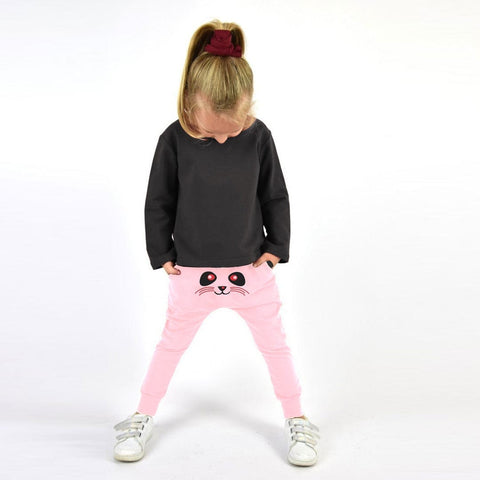 Kids Unisex Front Printed Terry Trousers ( 1 Year To 4 Years )