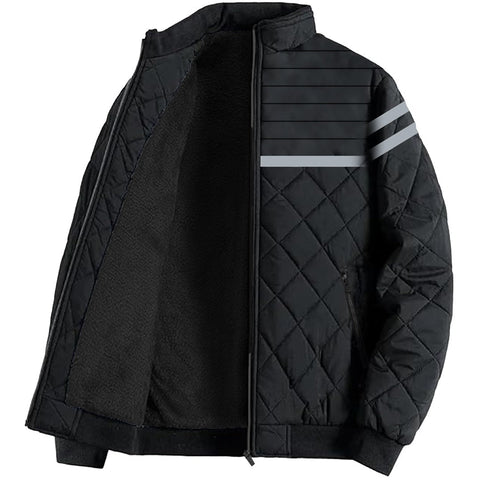 Imported Reflector Stripes Sherpa Lining Bomber Jackets For Men