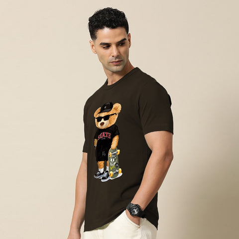 Jupiter Vogue Bear Cotton Graphic Tee For Men