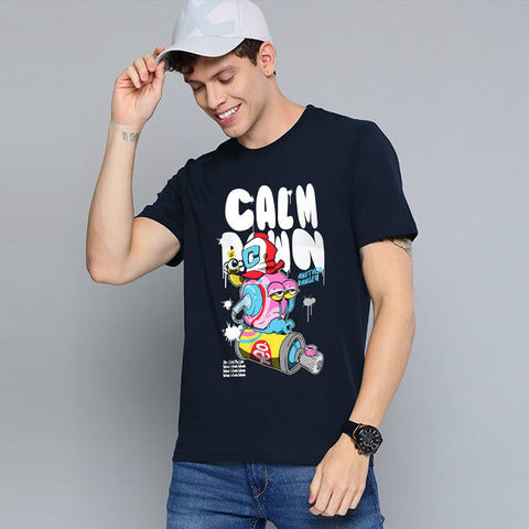 Jupiter Calm Down Cotton Graphic Tee For Men