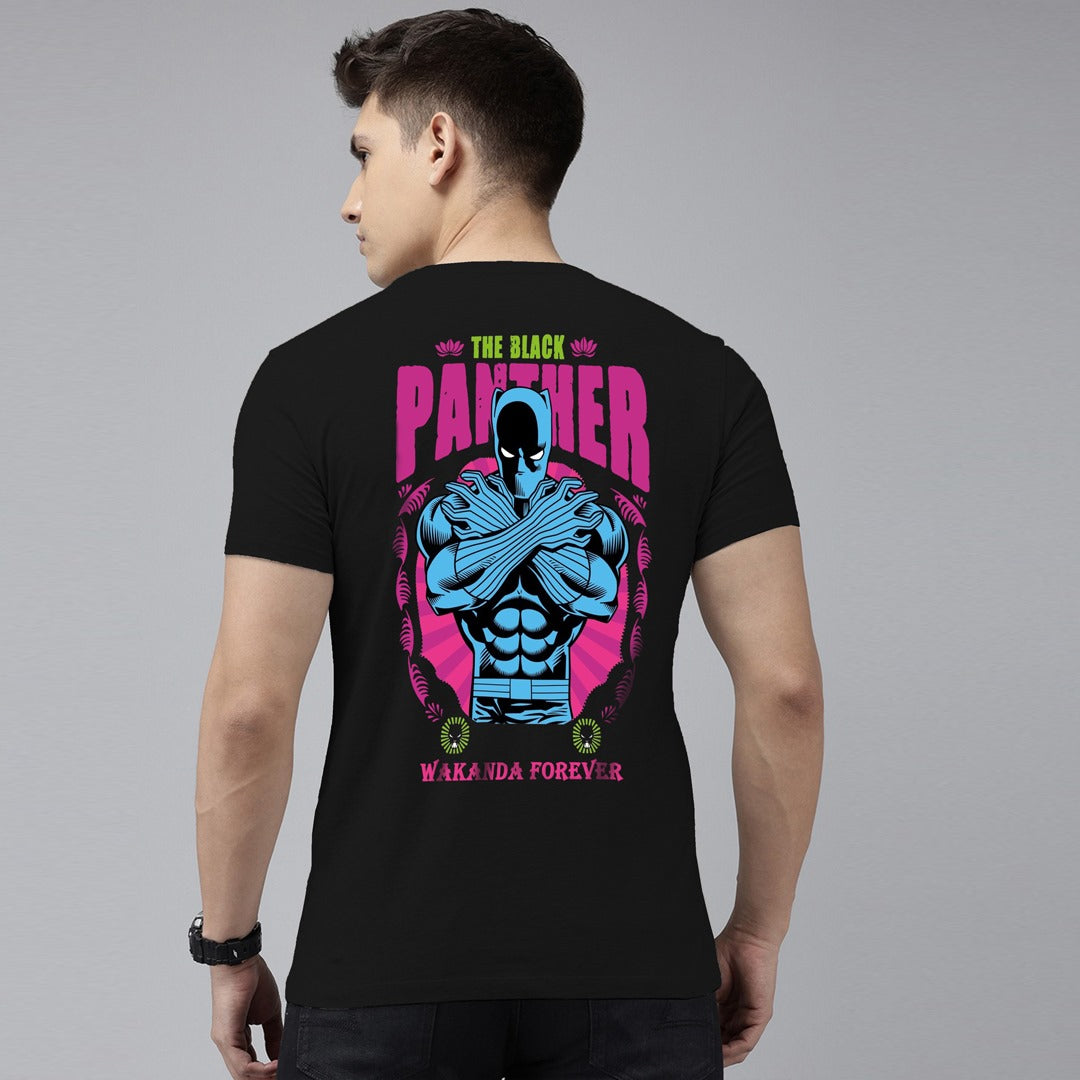 Jupiter Black Panther Cotton Graphic Tee For Men