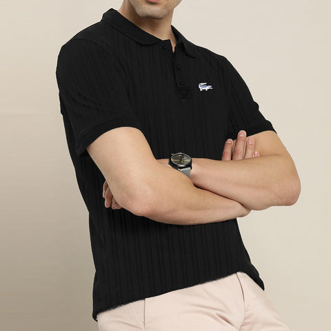 Textured Fabric Pro Fit Premium Logo Cotton Polo For Men