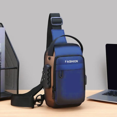 Imported Usb Charging Multi Compartment Shoulder Bag