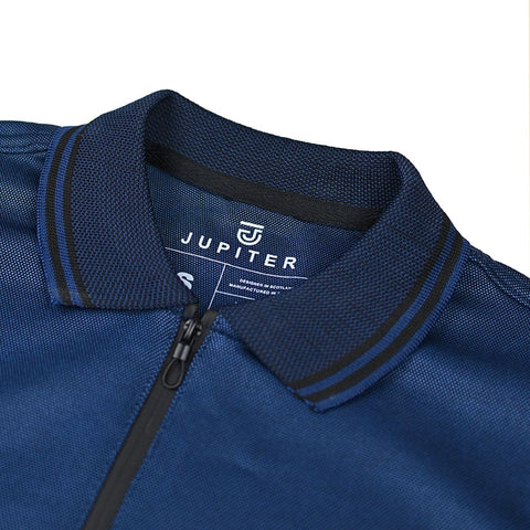 Jupiter Zip Neck Premium Workout Dry Fit Polo For Men (Minor Fault)