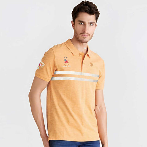 Premium logo high street front panel men cotton polo