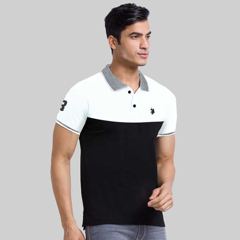 Prime Logo Curve Block Men Cotton Polo