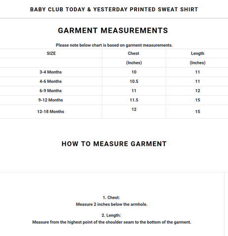 Baby Club Today & Yesterday Printed Sweat Shirt ( 3 MONTHS TO 18 MONTHS ) - Deeds.pk