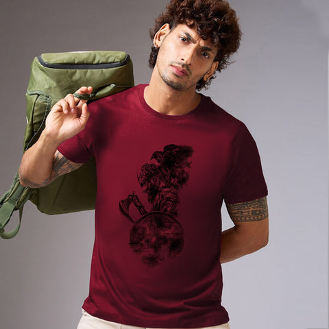 Jupiter Viking Warriors Cotton Graphic Tee For Men