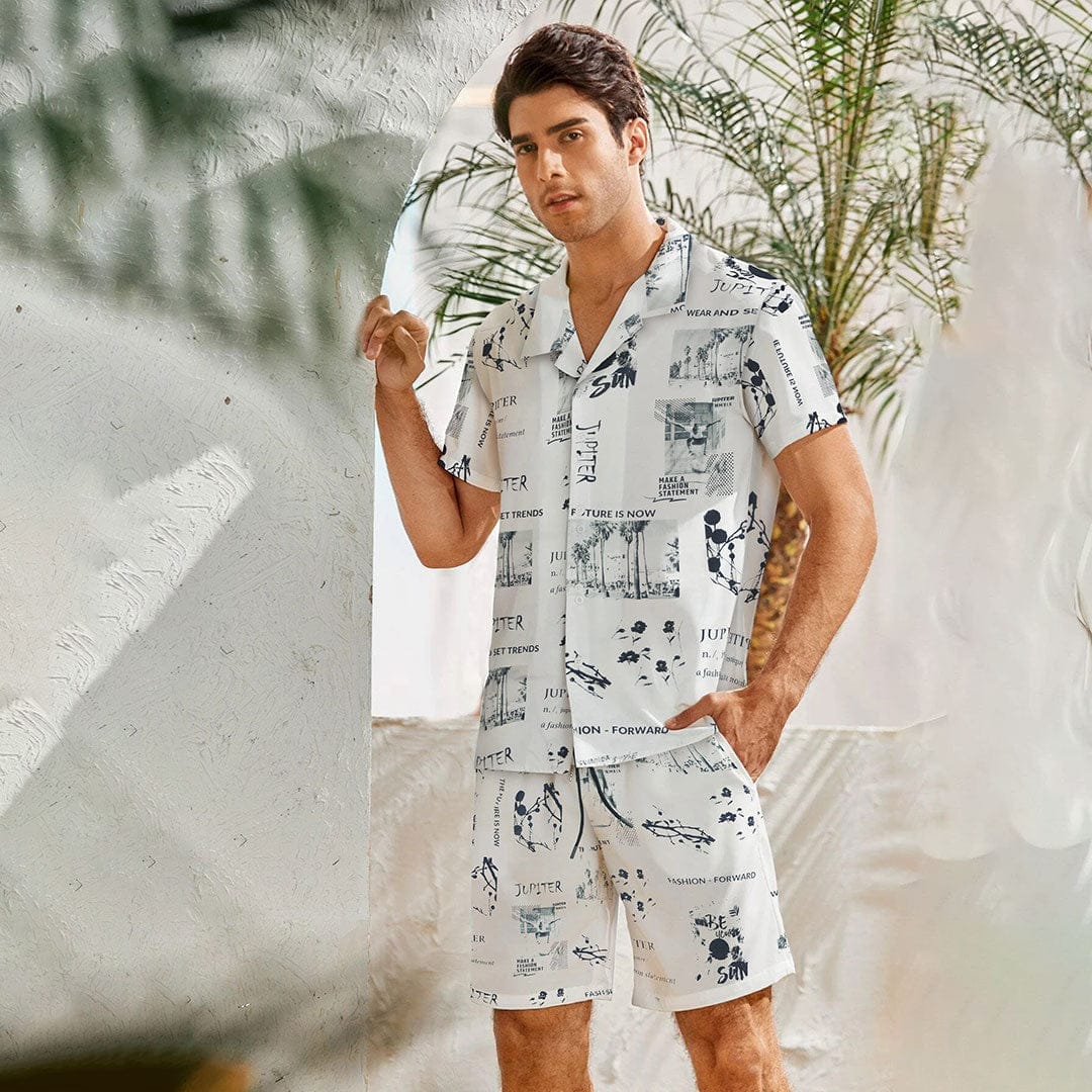 Jupiter Men Holiday Cotton Linen Fashion Mag Twin Set