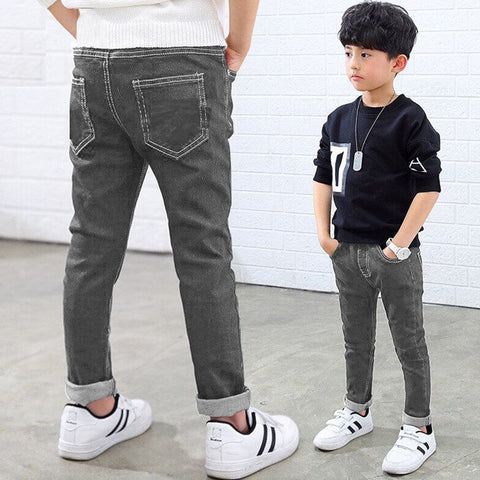 Boys ( 3-4 Years To 9-12 Years ) Classy Stretchy Slim Fit Denim Pant