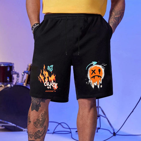 Jupiter Fire Emoji Graphic Men's Terry Shorts