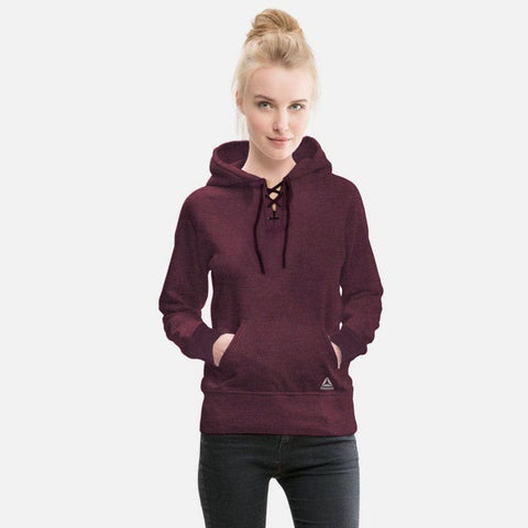 Women draw Cord Grape Purple  Hoodie