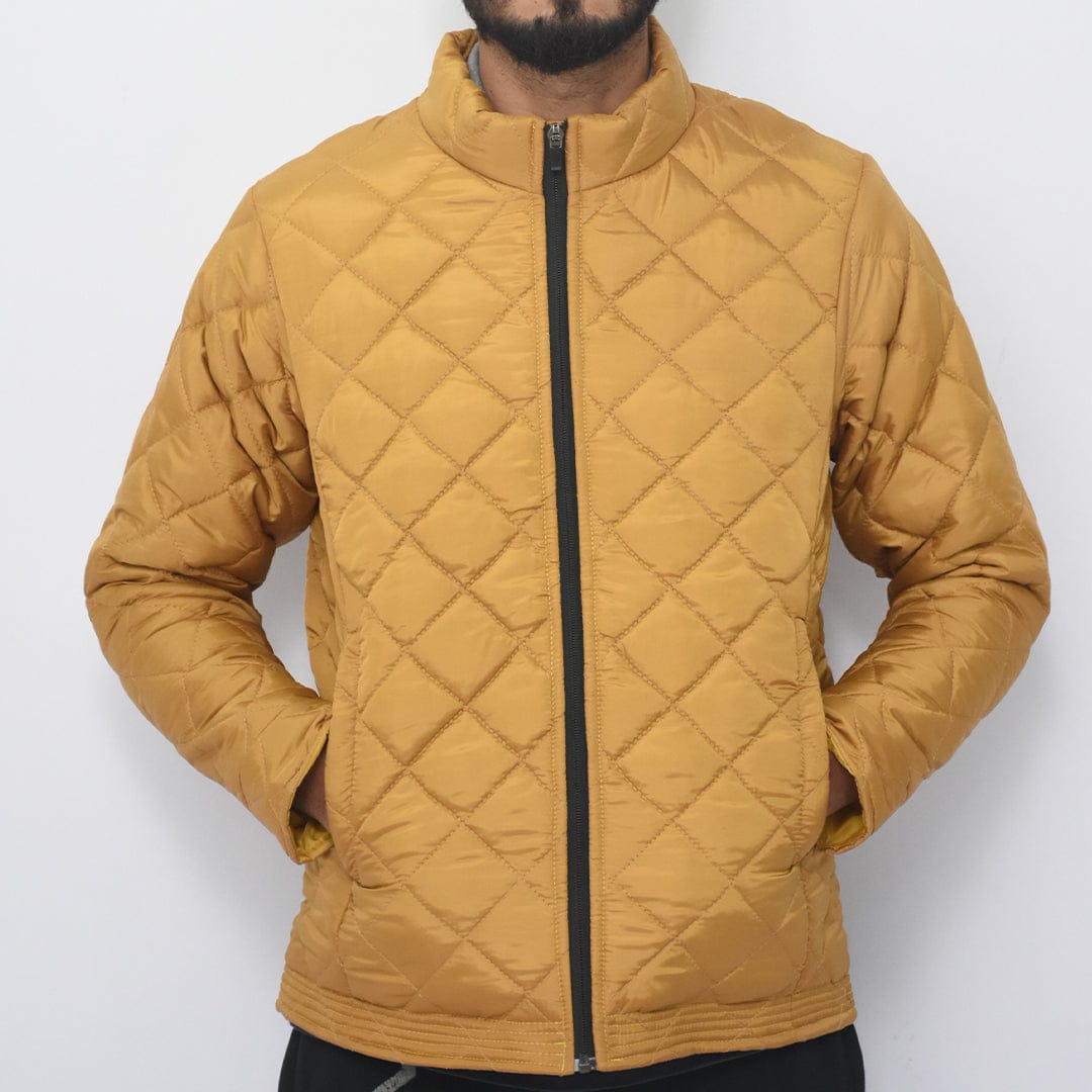 Jupiter Cross Box Stich Pattern Zip through PufferÂ Jacket