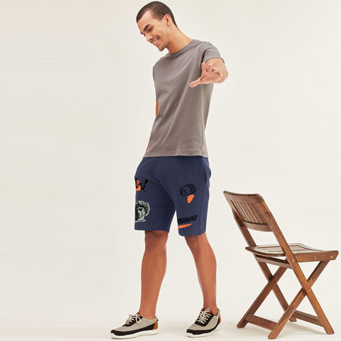 Jupiter men Figure graphic Terry shorts