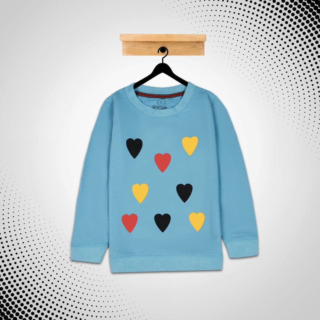 kid's Mini Color Heart Printed Zinc SweatShirt (1 YEARS to 12 YEARS)