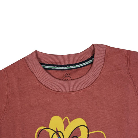 kid's Flower Printed Coral SweatShirt (1 YEARS to 12 YEARS)