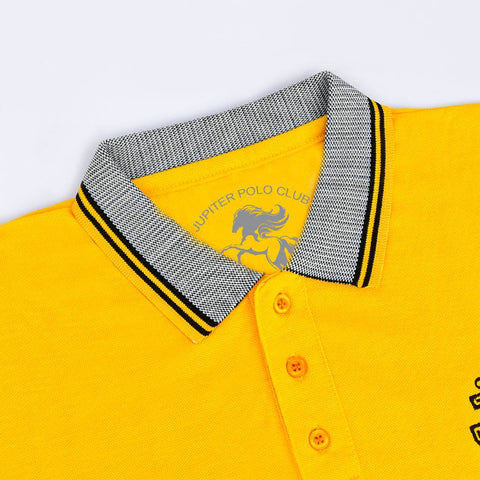 Jupiter J Logo Jaquard Collar Men Cotton Polo