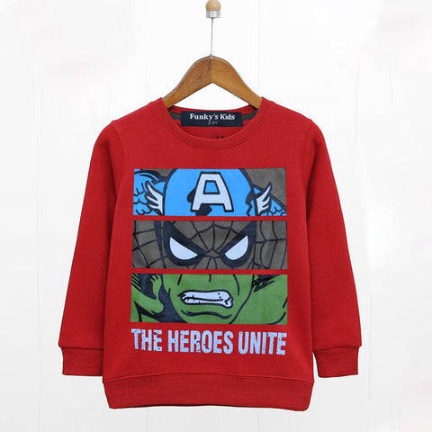 United Super Heroes Boys ( 2-3 YEARS TO 13-14 YEARS ) Fleece Sweat Shirt