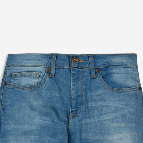 WOMEN RIPPED BOTTOM MID RISE DARK BLUE DENIM (WAIST 26 TO 36)