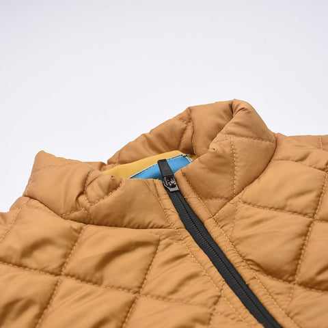 Jupiter Cross Box Stich Pattern Zip through PufferÂ Jacket